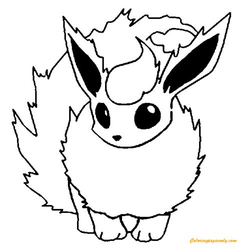 Flareon Pokemon Coloring Page Free Printable Coloring Pages