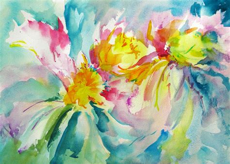 Arlene G Woos Images Tropical Flowers Original Watercolor