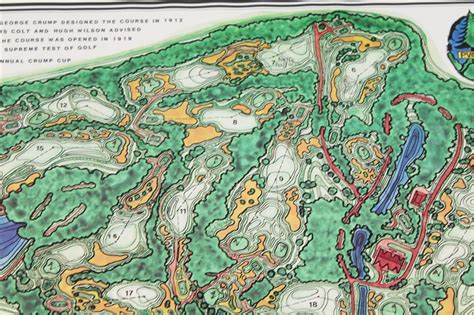 Lot Detail Pine Valley Golf Club Topographical Map Signed By