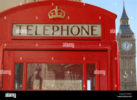 Rote Telefonzelle Mit Big Ben Im Hintergrund Parliament Square London