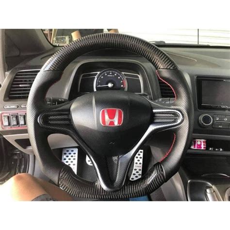 Red H Steering Wheel Emblem B For Honda Civic 2006 2020 Shopee