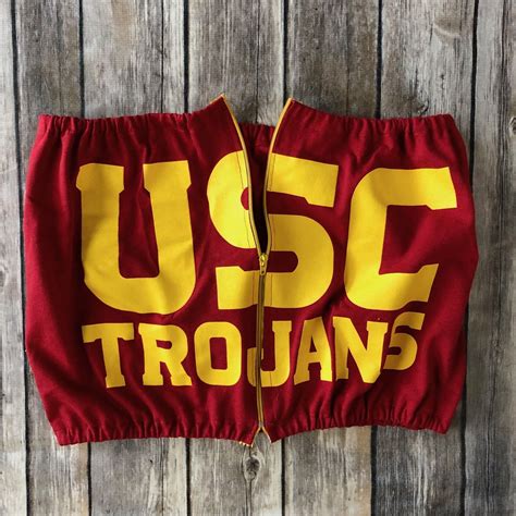 sample sale usc trojans zipper crop top womens tailgate shirt cute game day top college