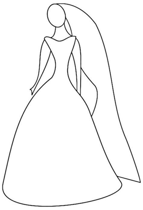 Wedding Dress Coloring Pages Sketch Coloring Page