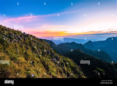 Sunset Landscape At Doi Luang Chiang Dao High Mountain In Chiang Mai