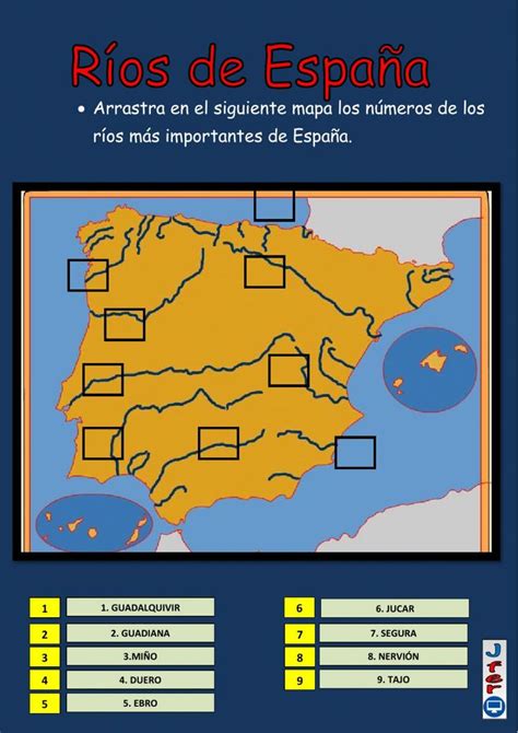 Los Ríos De España Interactive Worksheet Rios De España Enseñanza De