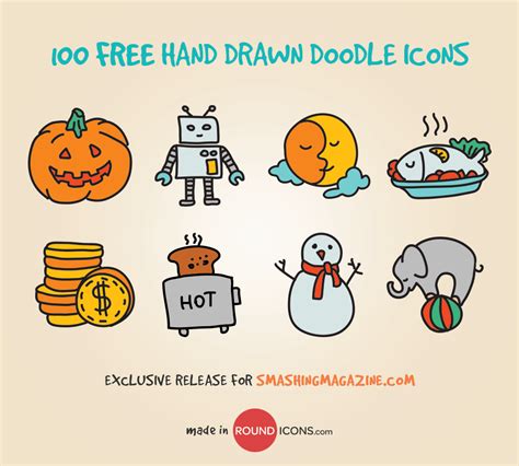 100 Handsome Hand Drawn Doodle Icons Freebie — Smashing Magazine