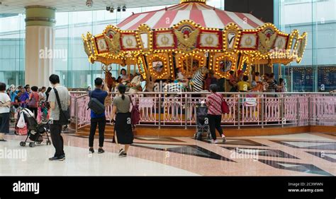 Ma On Shan Hong Kong 11 July 2019 Carousel Inside Shopping Mall Stock