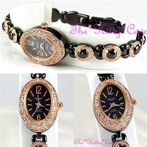 omax bronze brown and rose gold seiko movt classic swarovski crystal watch jes044 5053786003616
