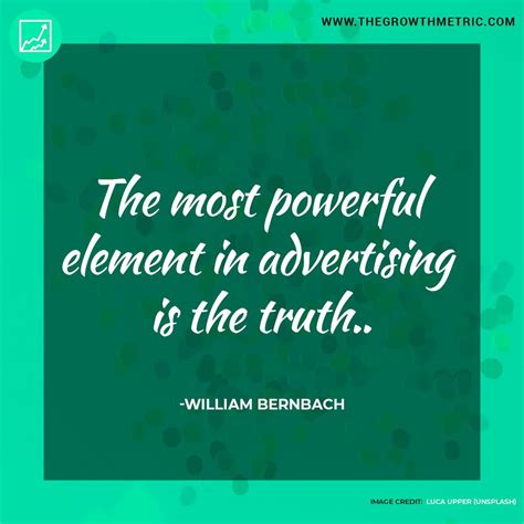 "The most powerful element in advertising is the truth ...
