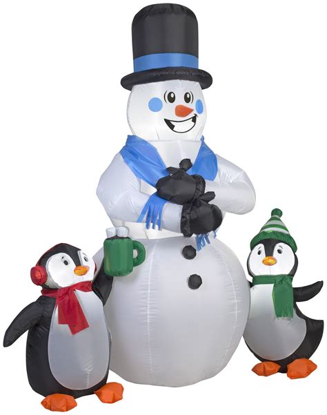 6 Animated Shivering Snowman w/ Penguins Airblown - Christmas Inflatable - Walmart.com - Walmart.com