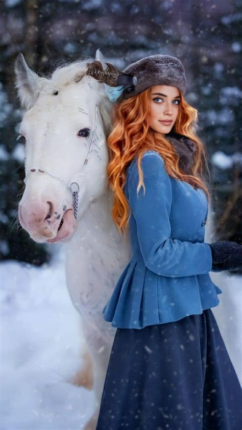 Redhead Ginger Fashion Winter Horse Horse Girl Photography Fairytale