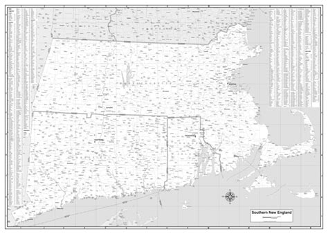 Southern New England Town Outline The Map Center