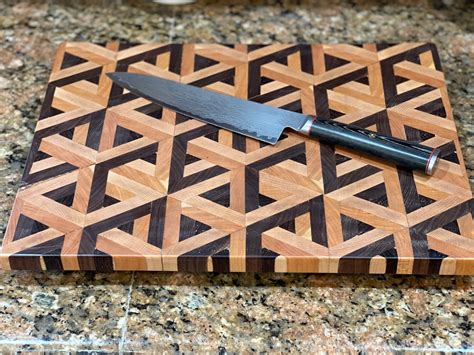 3d End Grain Cutting Board Etsy