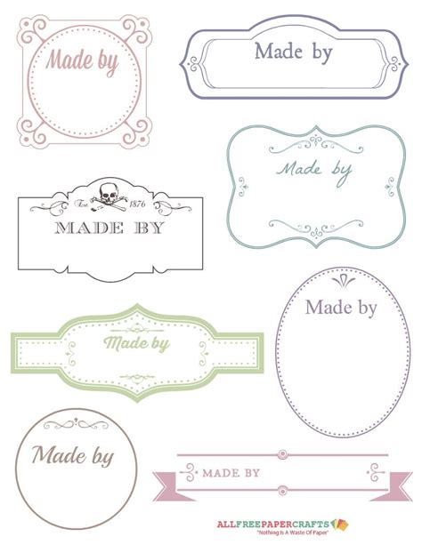 Customizable Free Printable Labels For Handmade Items
