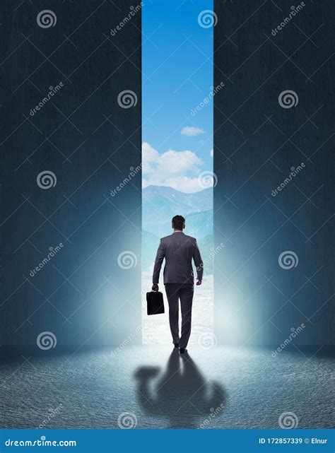 Businessman Walking Towards His Ambition Stock Image Image Of