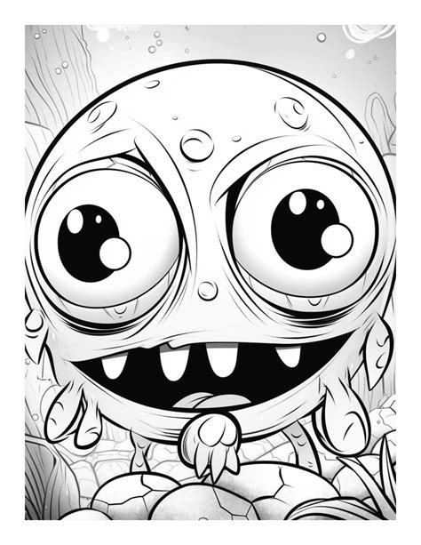 Free Bugged Eyed Monster Coloring Page 89 Free Coloring Adventure