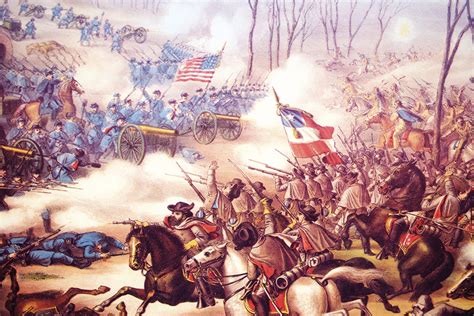 A Civil War Battle Scene Is Depicted On One Of