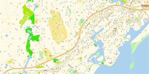 Bridgeport Pdf Map Vector Connecticut Exact City Plan Detailed Street