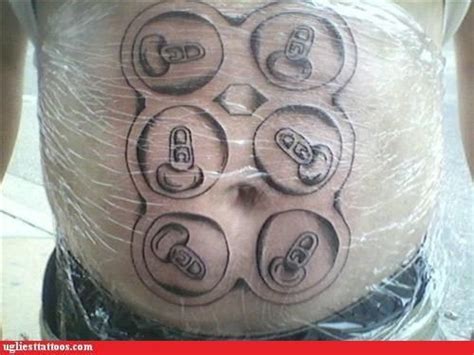 Six Pack Under Wraps Beer Funny Tattoo Belly New Cool с