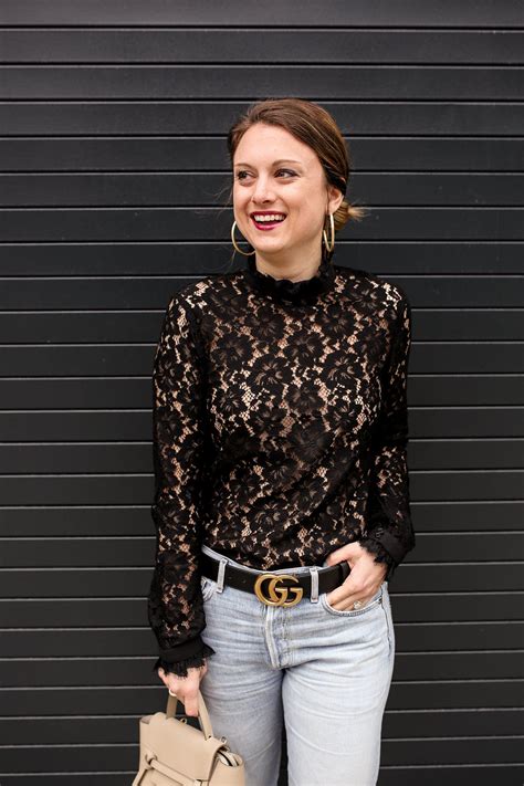 A Simple Black Lace Blouse And A Spring Outfit Polished Closets Black