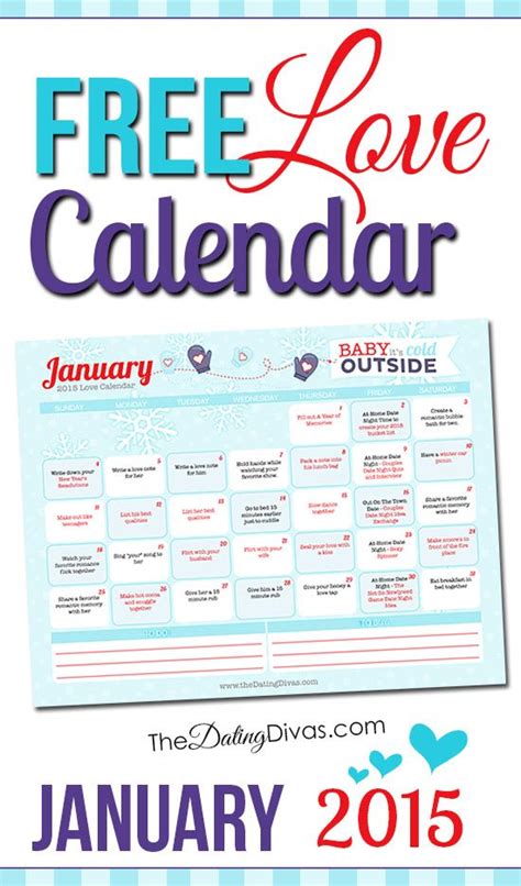 A Printable Couples Calendar With A Flirty Romance Tip For Every Day
