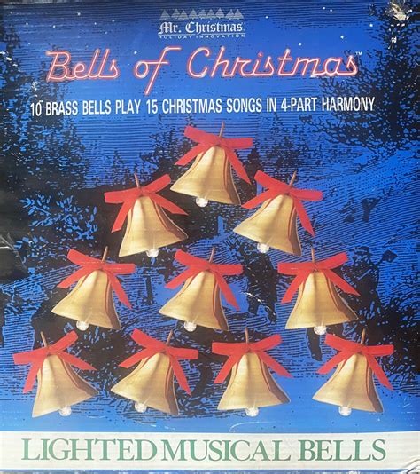 Vintage 1991 Mr Christmas Bells Of Christmas 10 Brass Musical 15 Songs