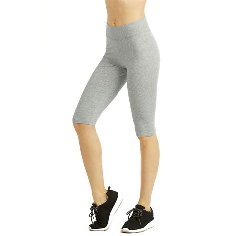 Dailywear Womens Solid Knee Length Short Yoga Cotton Leggings H Gry Xlarge Heather Grey