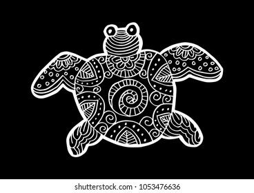 Drawing Decorative Turtle Stock Vector Royalty Free