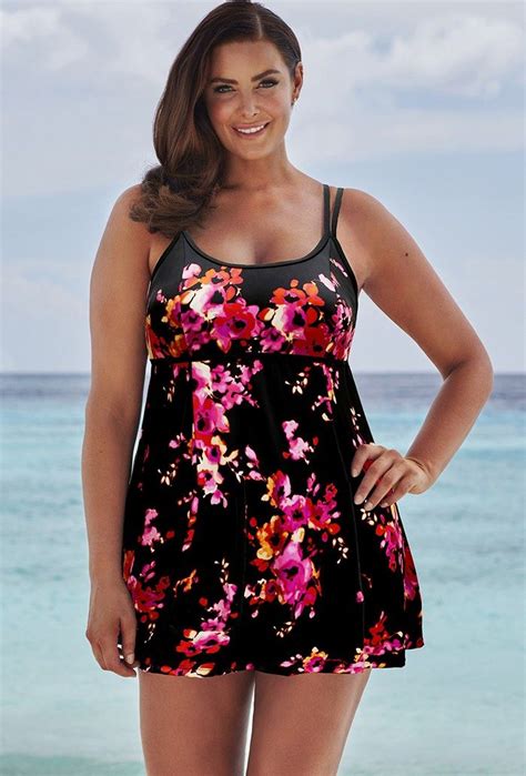 Beach Belle Poppies Lingerie Swimdress Bathing Suit Dress Swim Dress