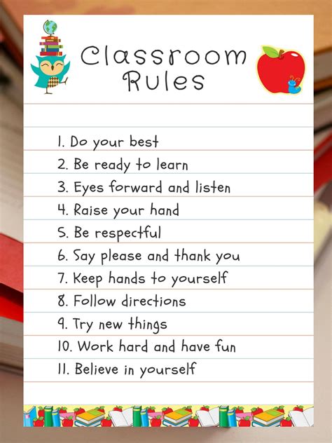 Classroom Rules Template For Teachers Hang In Your Classroom As A