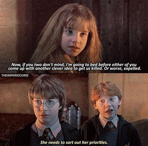 she needs to sort out her priorities harry potter 2001 harry potter memes harry potter jokes