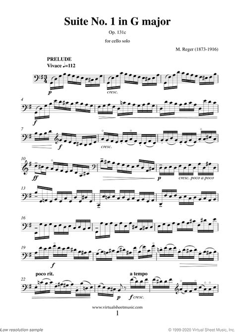 Cello Suite No 1 In G Major Op131c Sheet Music Pdf