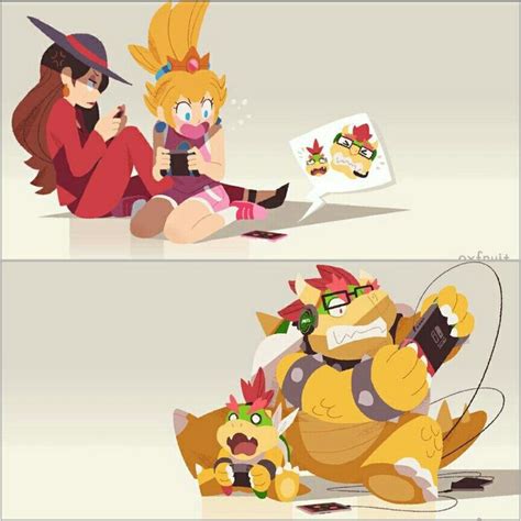 Game Night With Pauline Peach Bowser And Bowser Jr Super Mario Art
