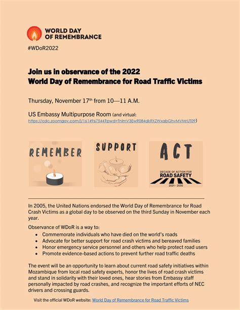 US Embassy in Mozambique 2022 World Day of Remembrance Event - World