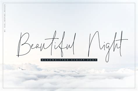 Beautiful Night Script Font Script Fonts Handwritten Script Font