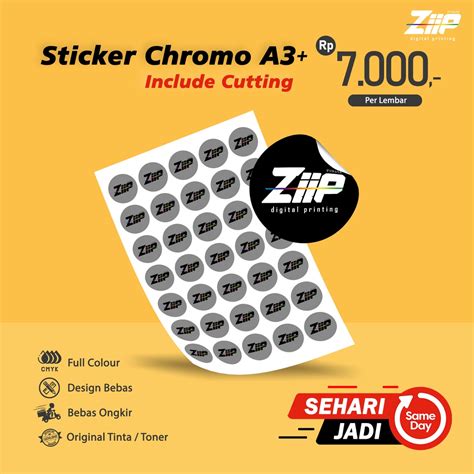 Jual Cetak Sticker Label Chromo Bontax A Include Cutting Shopee Indonesia