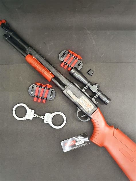Arma Grande Espingarda Calibre 12 Lança Dardos Arma De Brinquedo E