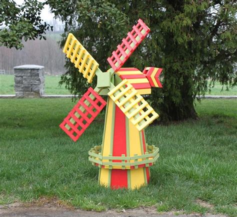 Amish Made Poly Two Tone Dutch Windmill Large Windmill Yard Art