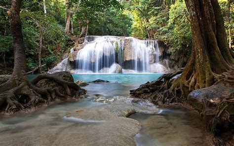 Online Crop Hd Wallpaper Waterfall Erawan National Park Thailand