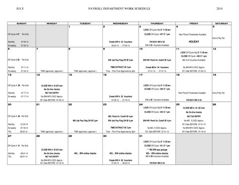 Monthly Work Schedule Templates At