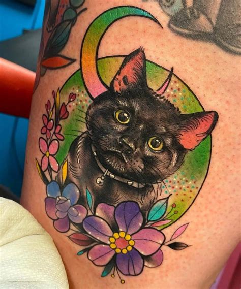 Unleash Your Inner Feline With A Bold Black Cat Head Tattoo Click