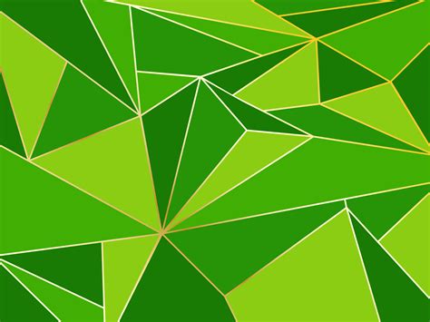 Abstract Green Polygon Artistic Geometric With Gold Line