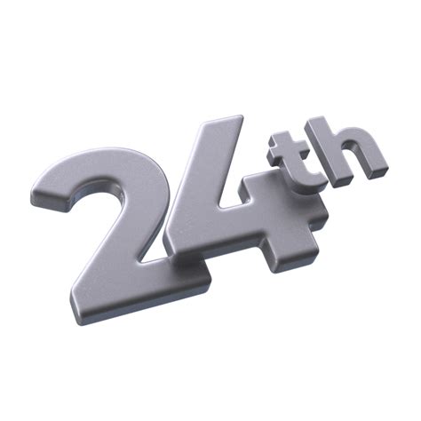 Free Number 24th 3d Rendering With Silver Color 21114570 Png With