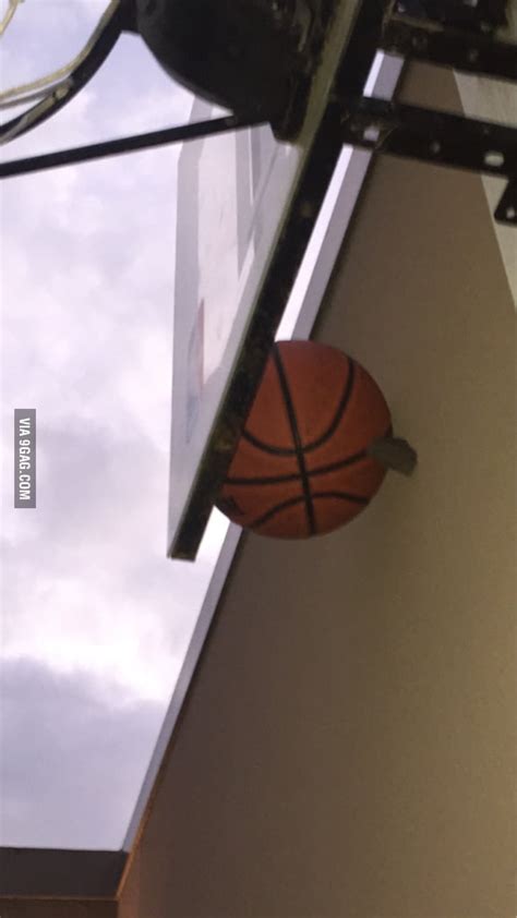 My Basketball Got Stuck Between The Backboard And The Wall Behind It