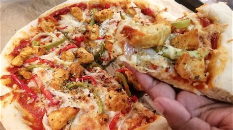 Spicy Chicken Pizza Easy Recipe With Fresh Yeast Must Try😊 Youtube