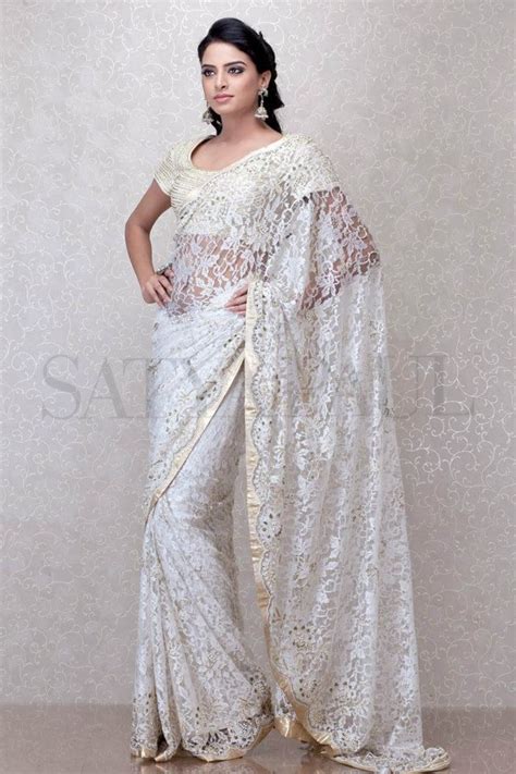 Ooodles Of White Lace Saree Saree Designs Pakistani Wedding Dresses