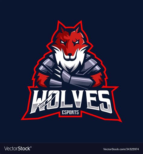 Wolves Mascot Logo Design With Modern Royalty Free Vector