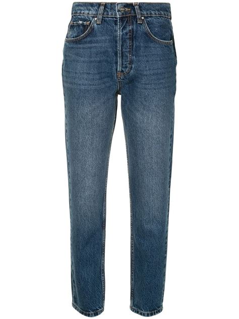 Anine Bing Sonya High Rise Straight Jeans Farfetch Straight Jeans