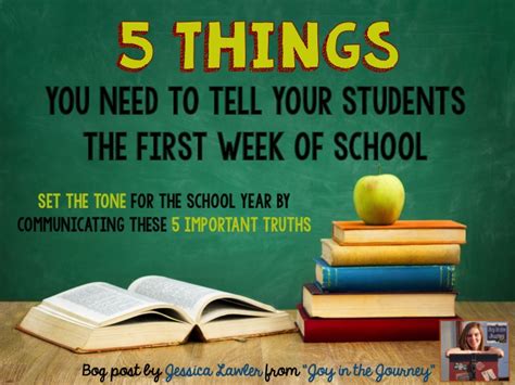5 Things You Need To Tell Your Students The First Week Of School The