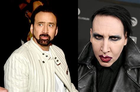 His shock and offensive style of performing has created a major stir around the artist's work and life. Nicolas Cage tells Marilyn Manson he owns a crow